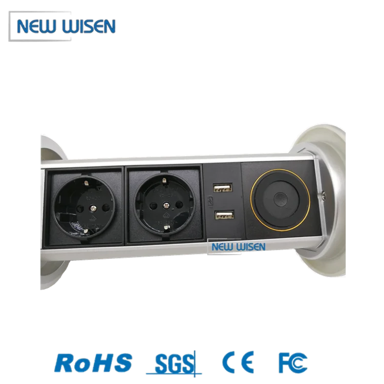 Factory custom hidden eu motorised receptacle pop-up socket australian automatic electrical pop up desktop socket for kitchen