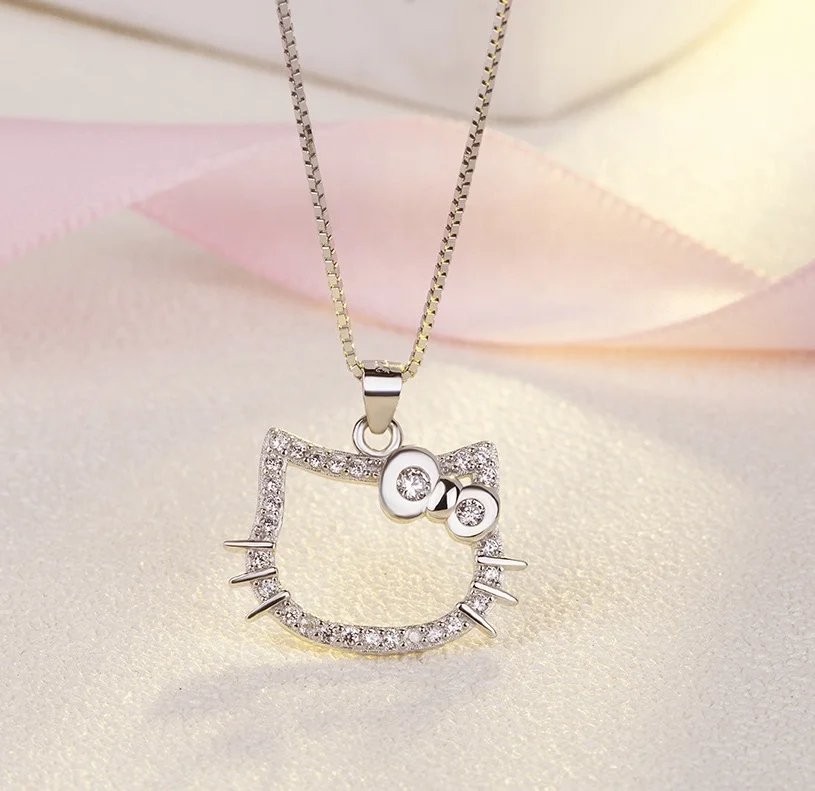 Ожерелье и серьги для женщин девушек из серебра 925 пробы с фианитами