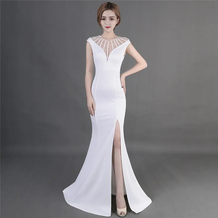 8181#evening dress Long-style  of the car model for the annual meeting of the  night club