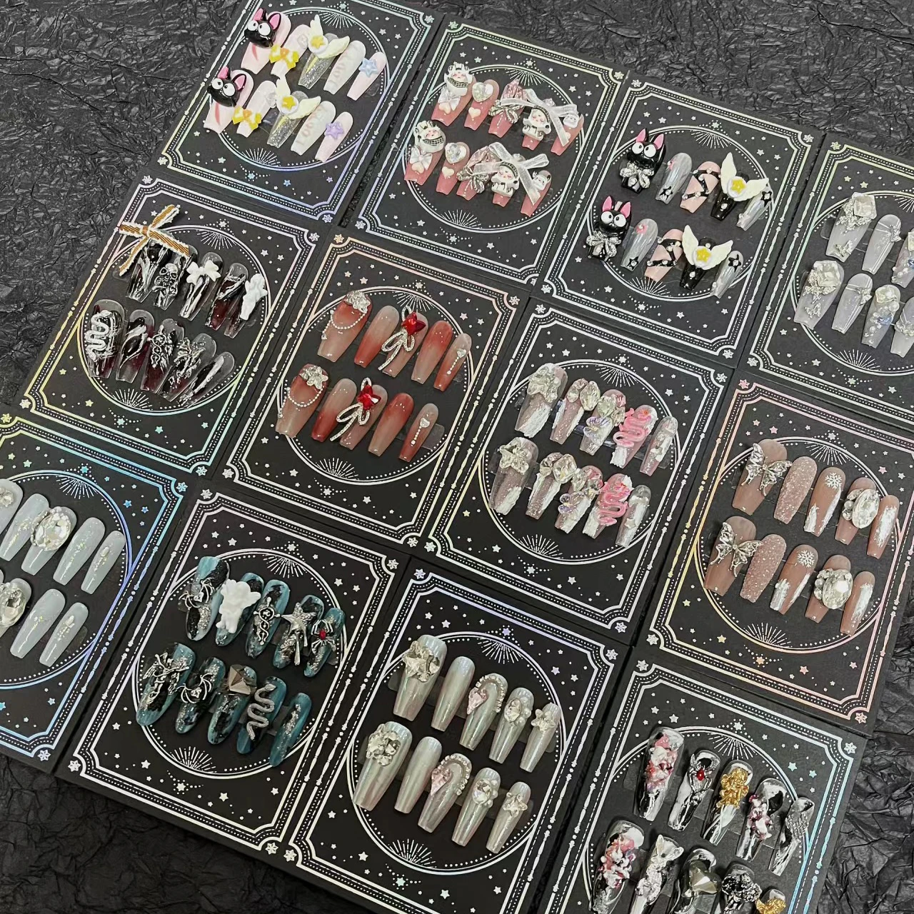 Super Flash Press on Nail 2023 Press on Nails and Lashes Sets Style Crystal Luxury Hot Sale Customized Nails Art Acrylic Finger