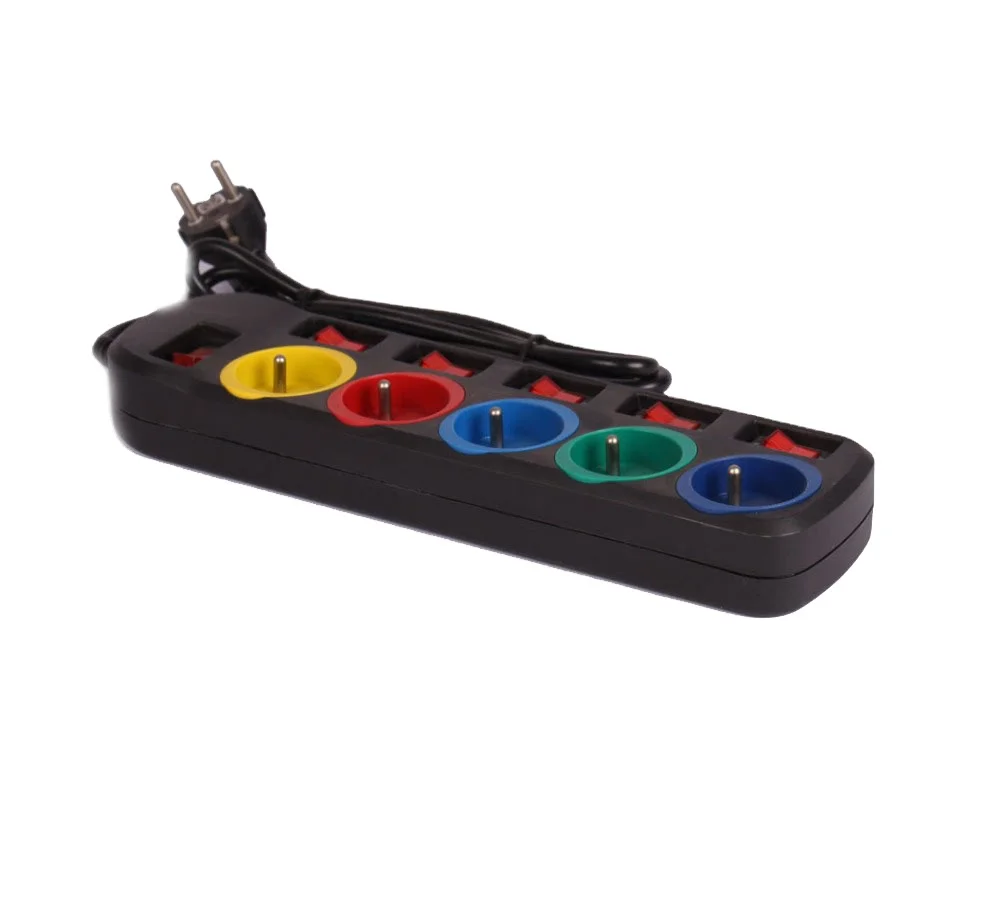 Удлинитель питания 5way для дома с электрическим переключателем, световой удлинитель, удлинитель французского цвета.