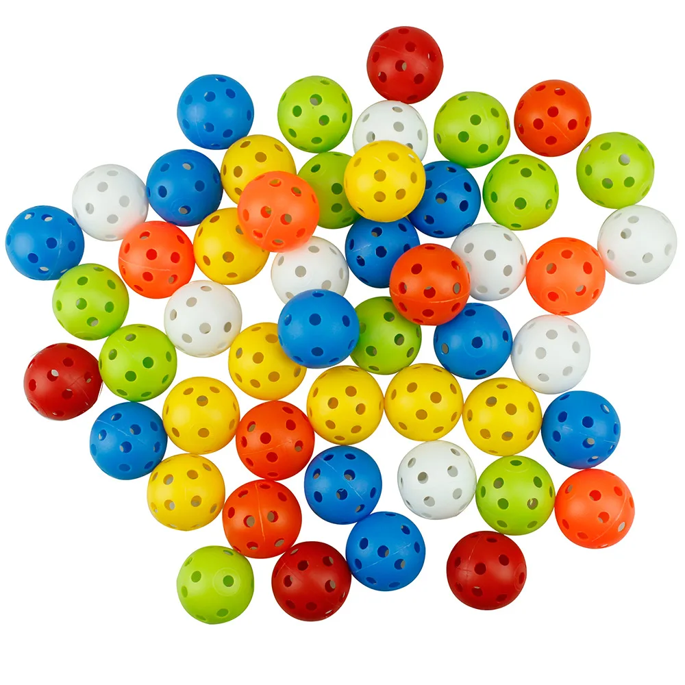 Wholesale High Quality 42mm 70mm Pickleball Airflow 26 Holes PE Hollow Golf Practice Training Balls