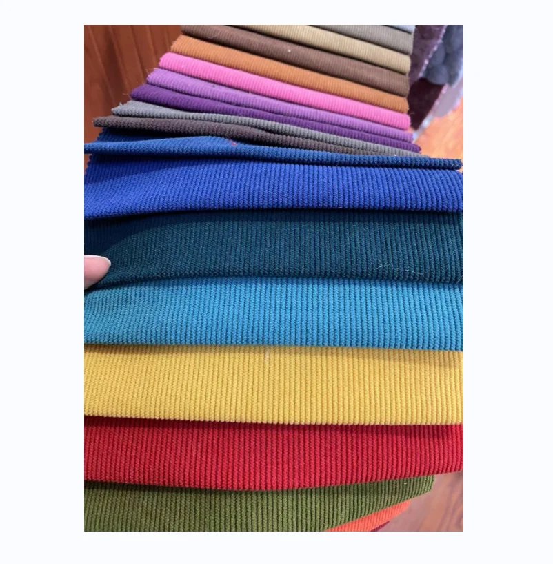 new design free sample 100% polyester custom print upholstery corduroy fabric striped velvet fabric