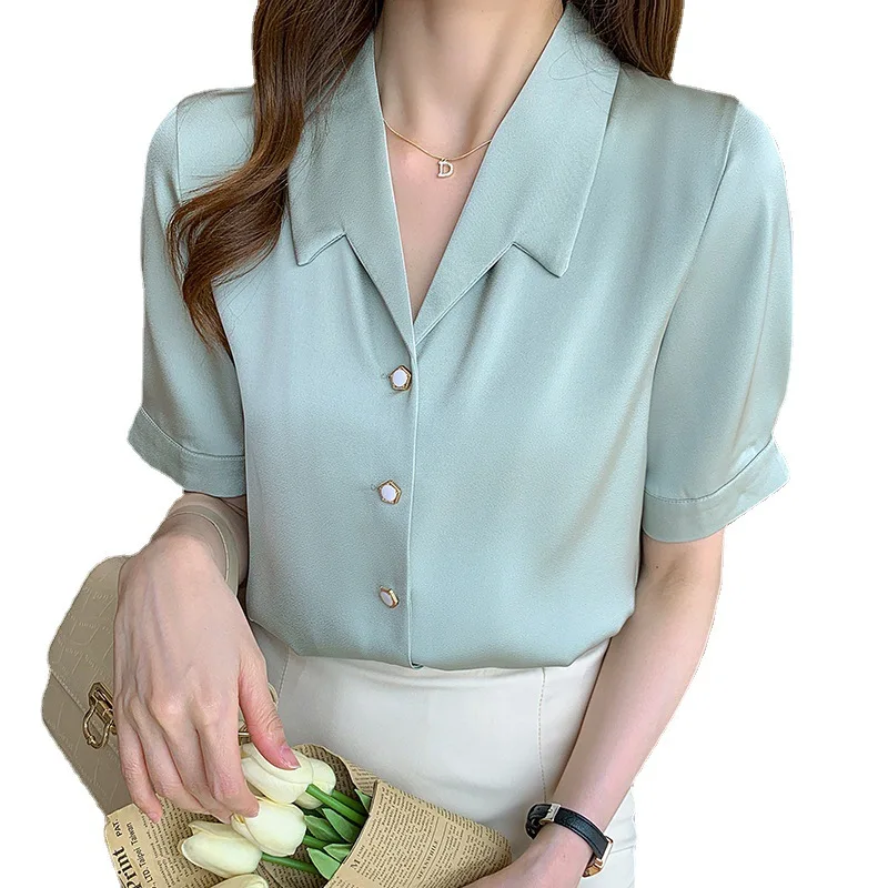 blusas elegantes para mujer fashion latest design elegant blouses for women short sleeve chiffon office blouse shirts