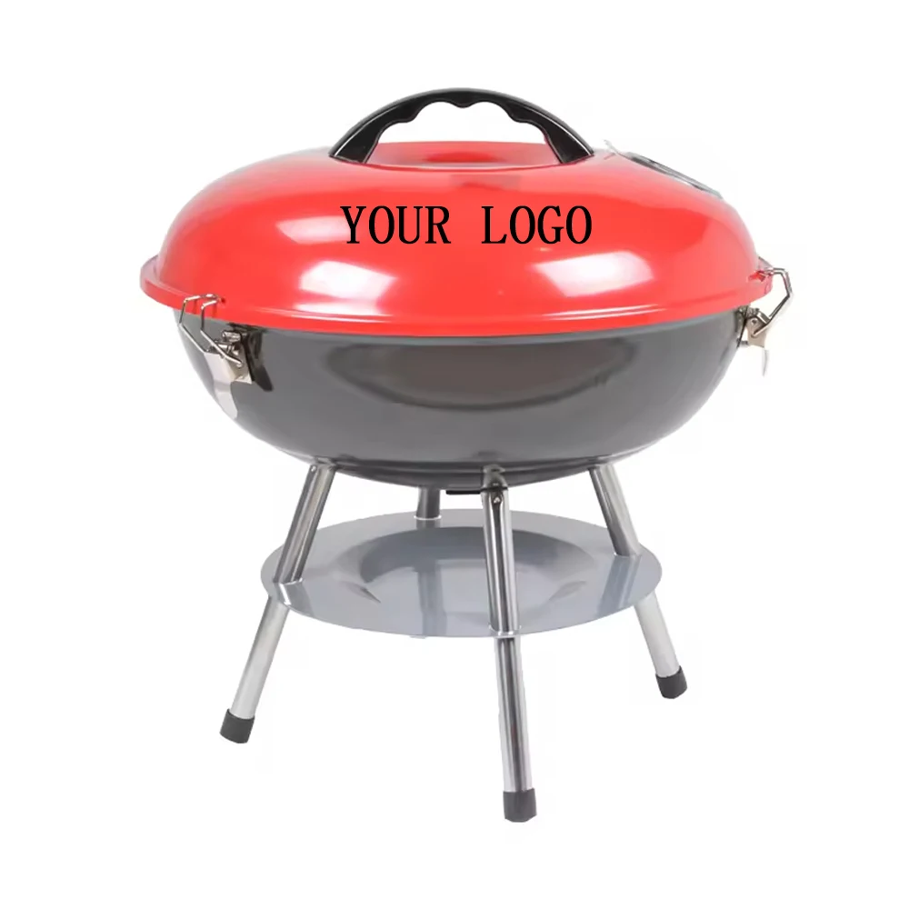 Odm Oem Custom Outdoor Small Mini Size Barbeque Barbecue Grill Camping Portable Charcoal Bbq Kettle Grill With Locking Lid