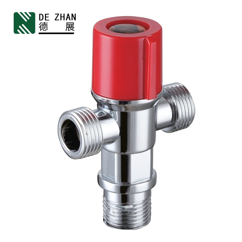 ABS Plastic Chrome Three Way Toilet Angle Stop Valve 1/2