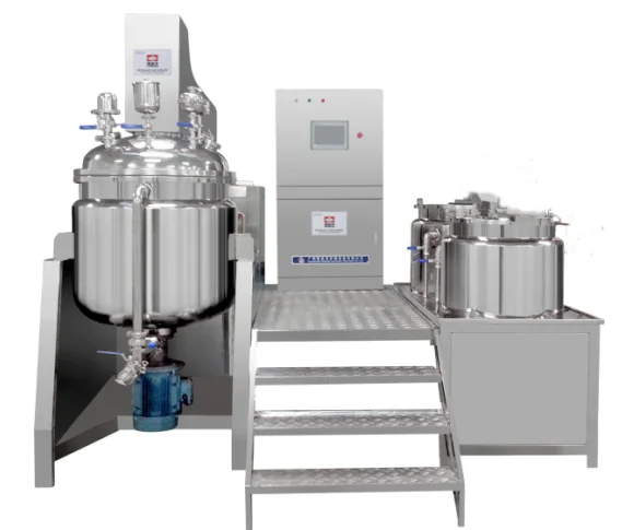 cosmetic Vacuum homogenizer emulsifier mixing machine hydraulic lifting double jacket stainless steel mixing tank