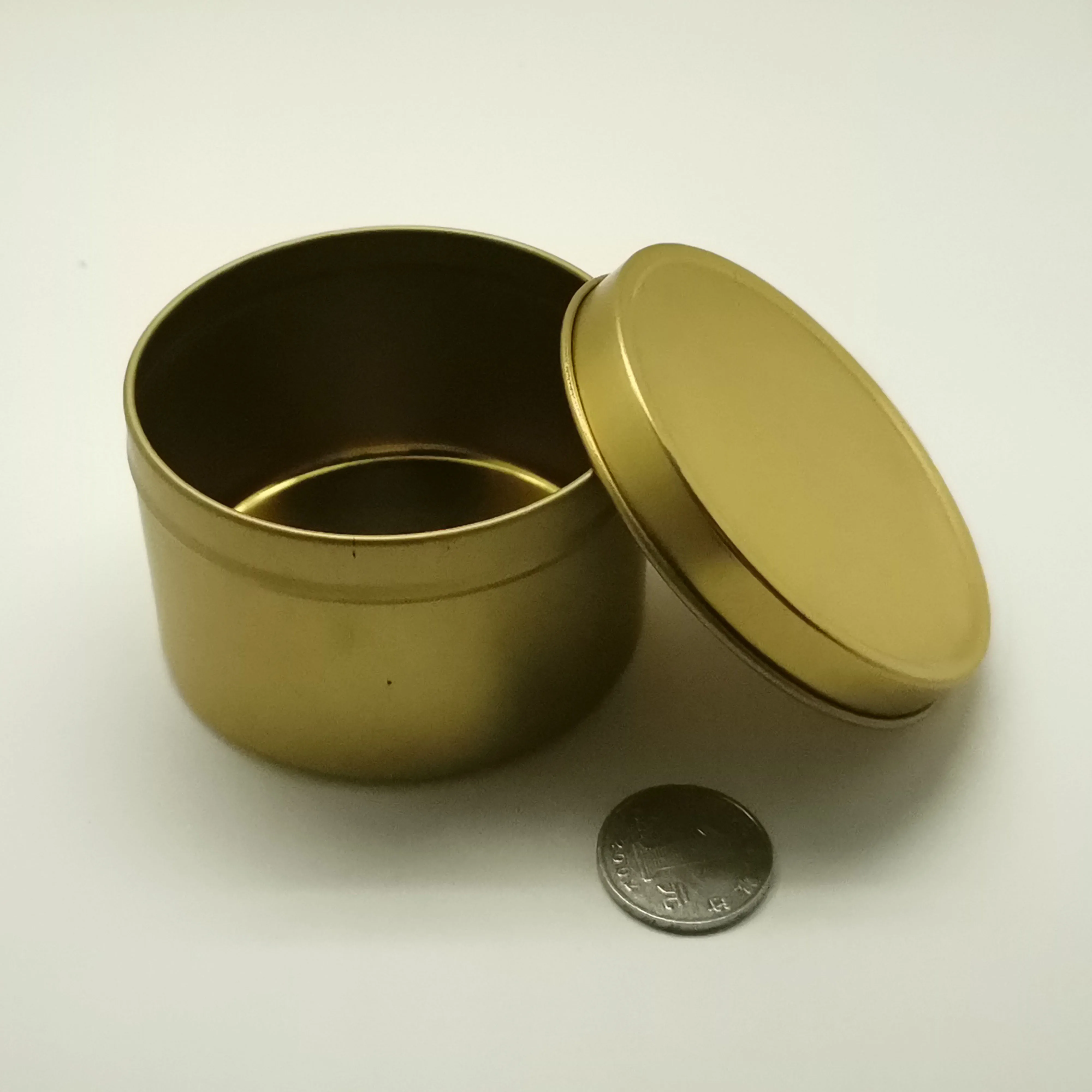 2020 Hot Sale Empty Food Safe Packaging Box Custom Deep Round Metal Plain Tin Cans Cookie Tins Tinplate Containers for Candle