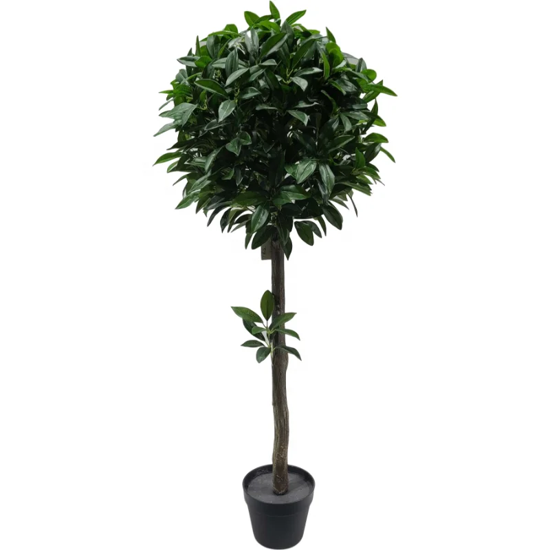 Home Decor Faux Plastic Cheap Artificial Plants Bay Tree Small Spherical Laurel Tree