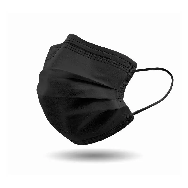 Wholesale High Quality Factory Direct Shipment CE Certification Disposable 3 Ply Ear Hook Black Facemask Masks Custom Logo Mask