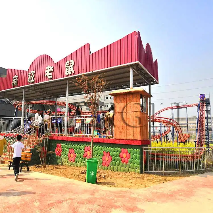 Funfair Amusement Park rides small thrill rides outdoor Mad Mouse roller coaster for sale
