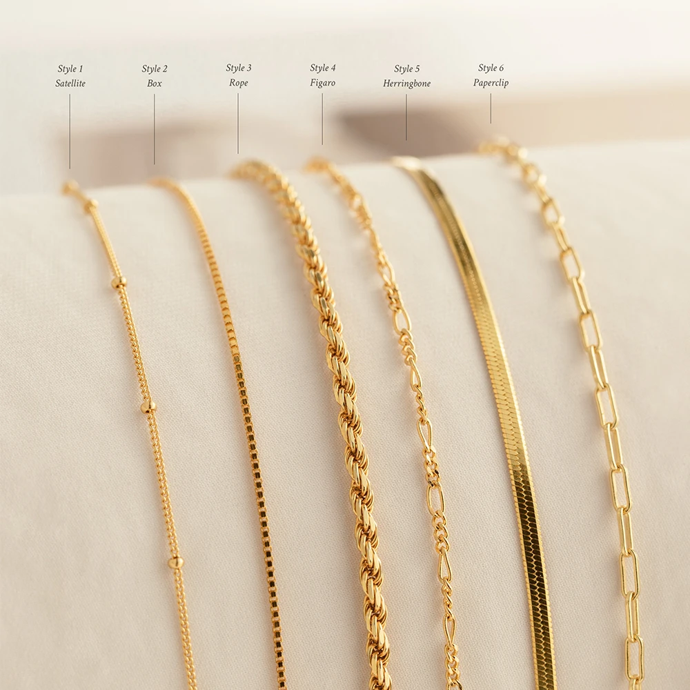 Minimalist Dainty 18k Gold Plated Stainless Steel Herringbone Bracelet Femme Paperclip Rope Box Chain Bracelets Women Everyday J