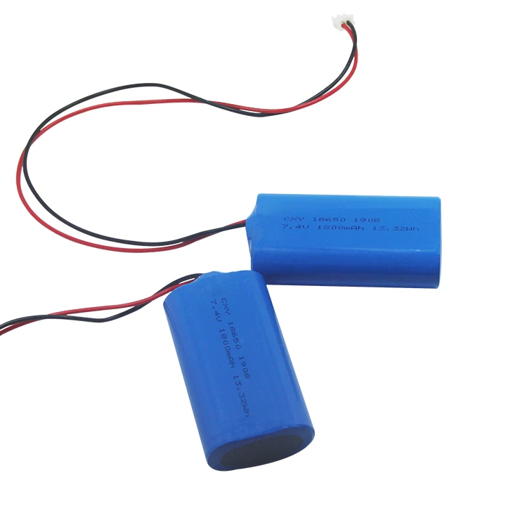 18650 2S battery chargeable  7.4V 1800mAh lithium ion battery pack