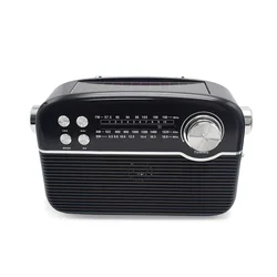 2023 Portable Rechargeable Retro Style Home Radio with Blue Tooth Usb Sd MP3  Player