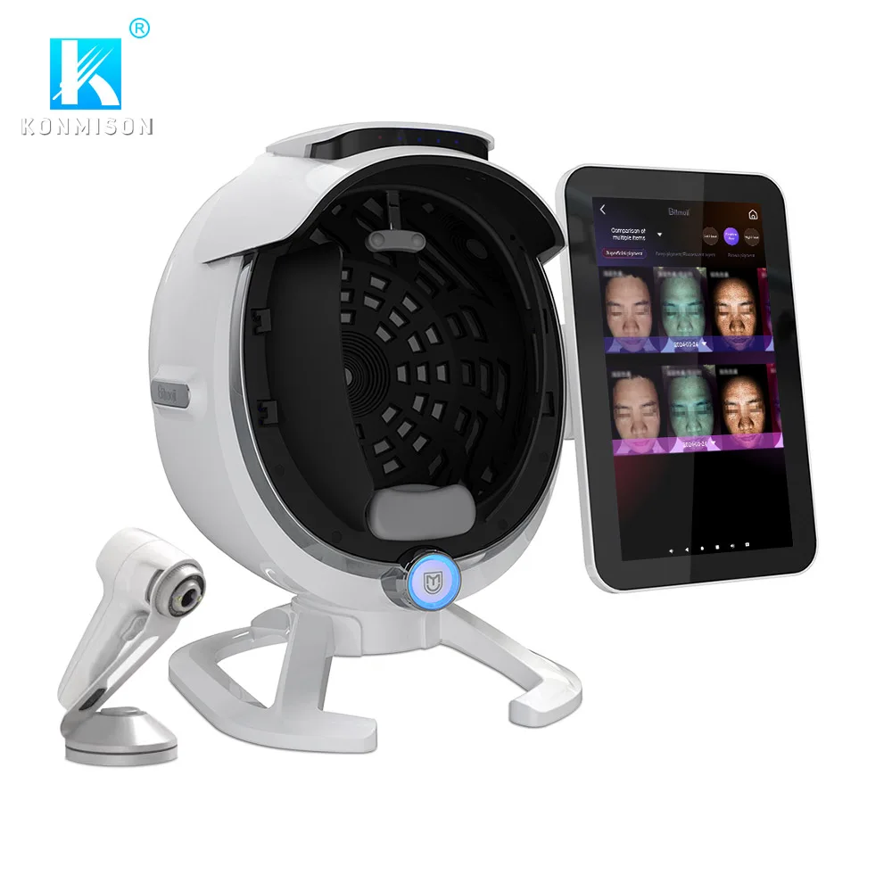 2024z 2in1 A6 3D Shooting AI Visia Skin Analyzer Machine Facial Skin Analysis with Handle Microscopic Detector Bitmoji