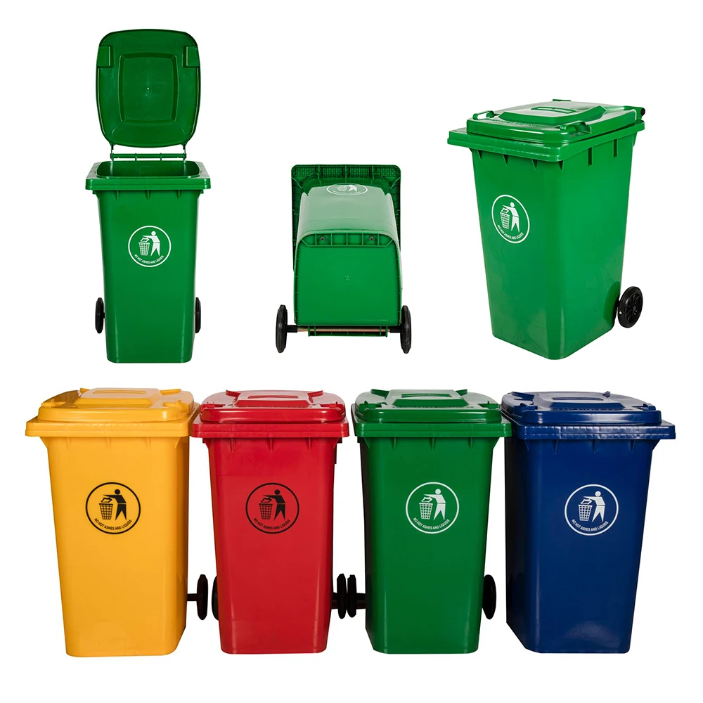 HDPE наружный 2 колеса передвижной hdpe Пластиковый Мусорный мусорный бак