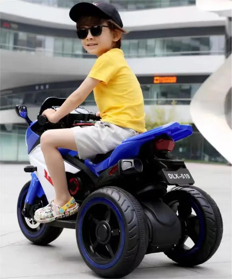 High quantity three wheel led light music kids electric mini motorcycle for sale rechargeable toy car for children