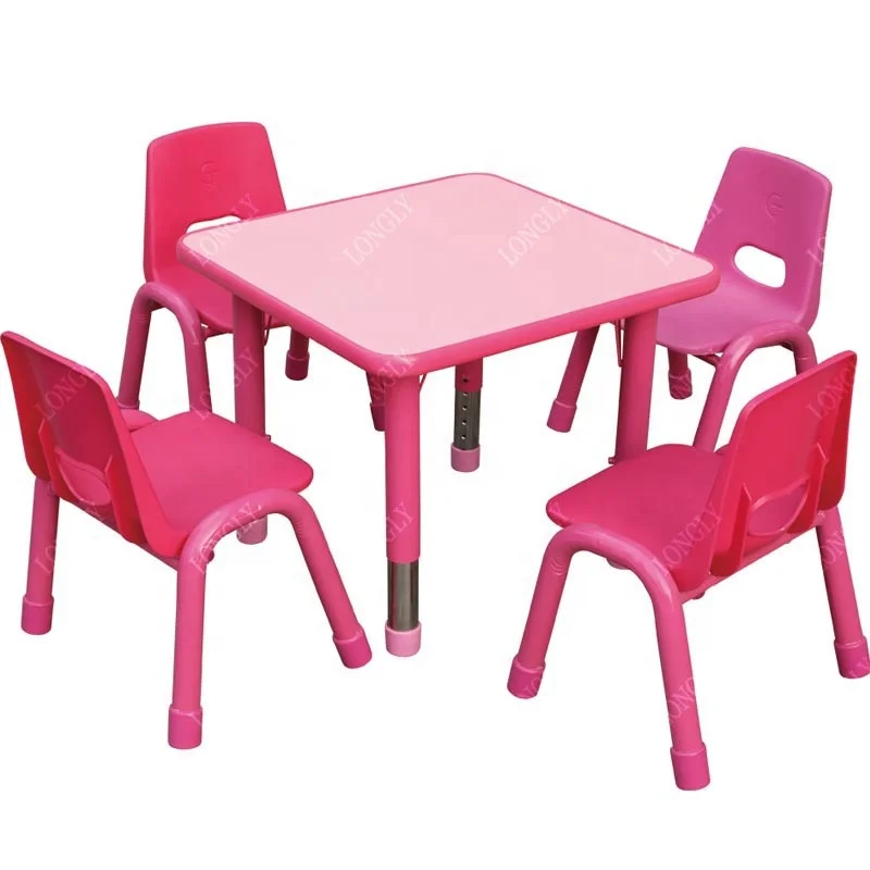 Durable children school writing table and chair for kids wooden table