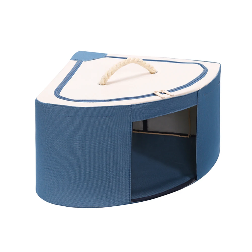 4 Set Foldable Multi-functional Corner Fabric Organizer Storage Boxes With Window