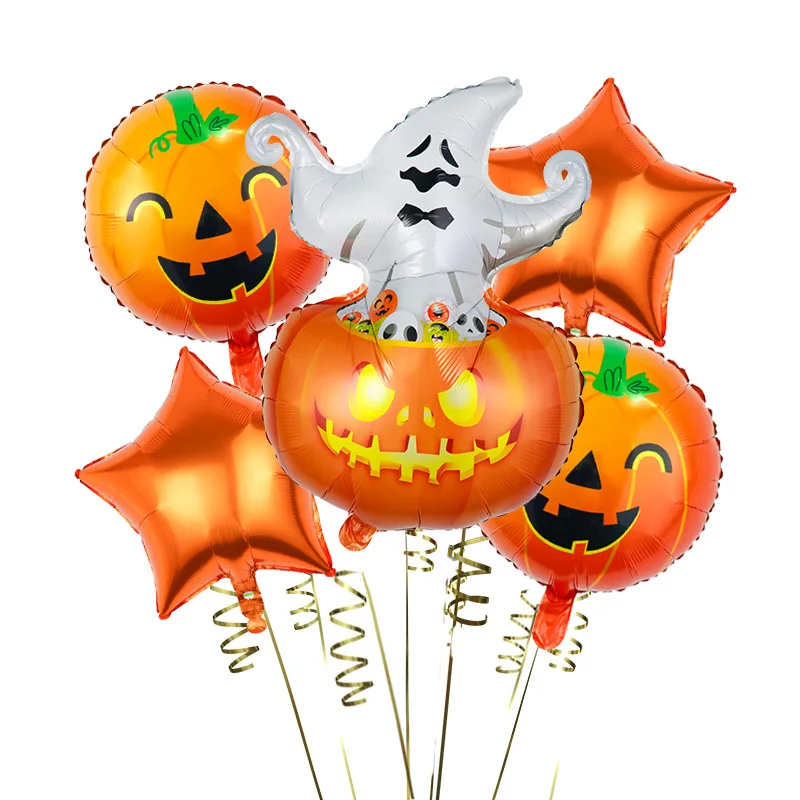 2024 New Halloween Aluminum Film balloon set Ghost Pumpkin Halloween bar party ghost balloon