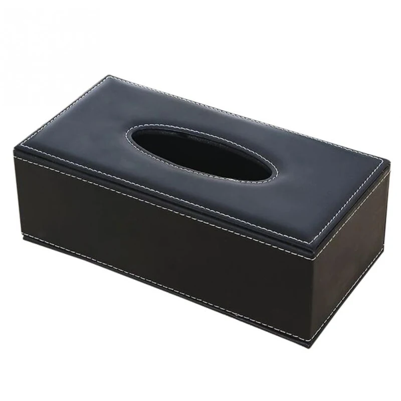 Classic type top quality leather facial car tissue box holder/ tissue paper box/ tissue box cover with custom logo