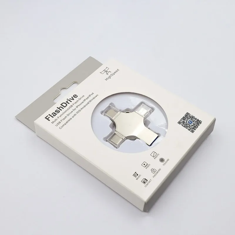 high speed 4in1 USB3.0 otg phone USB Flash Drive metal 128gb 64gb 32gb 16GB pendrive for iphone TYPE-C Android