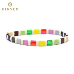 China Sale Manufacturer supplier 2020 new small tila bead bracelet handmade beaded bracelet