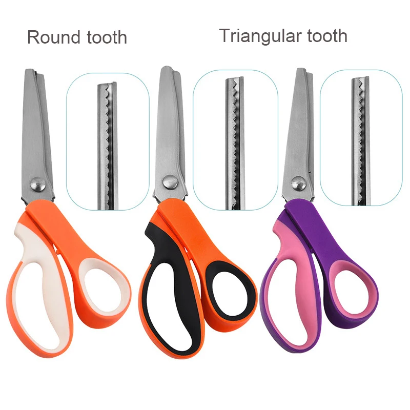 9Inch Fabric Dress Tailor Pinking Shears Professional Handheld Dressmaking Zig Zag Sewing zackenschere  Scissors