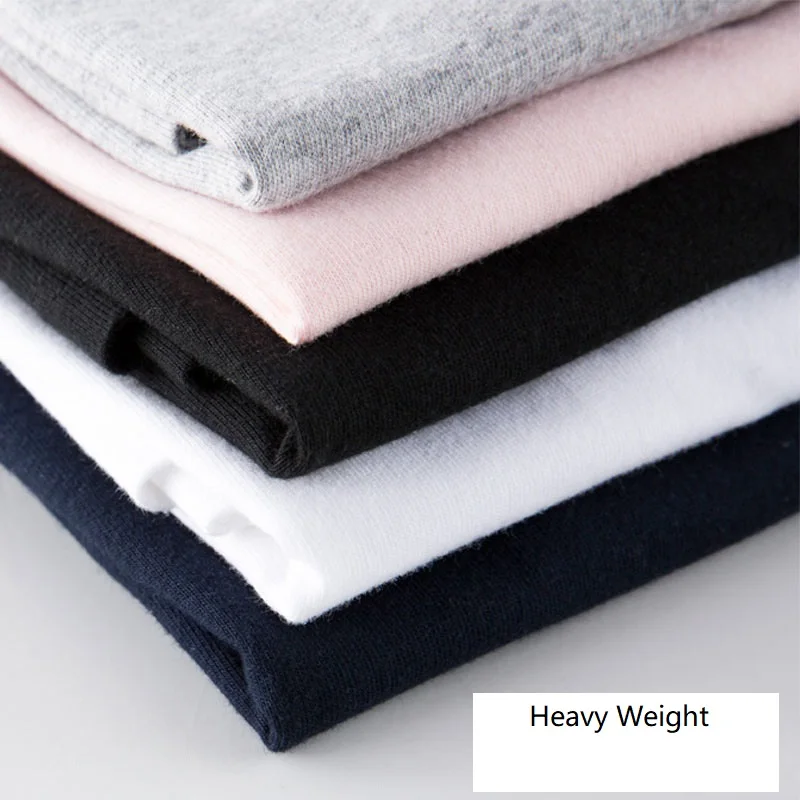 230Gsm 100%Cotton  Heavyweight Pure Color High Quality Long Sleeve Basic T-shirt Japanese style