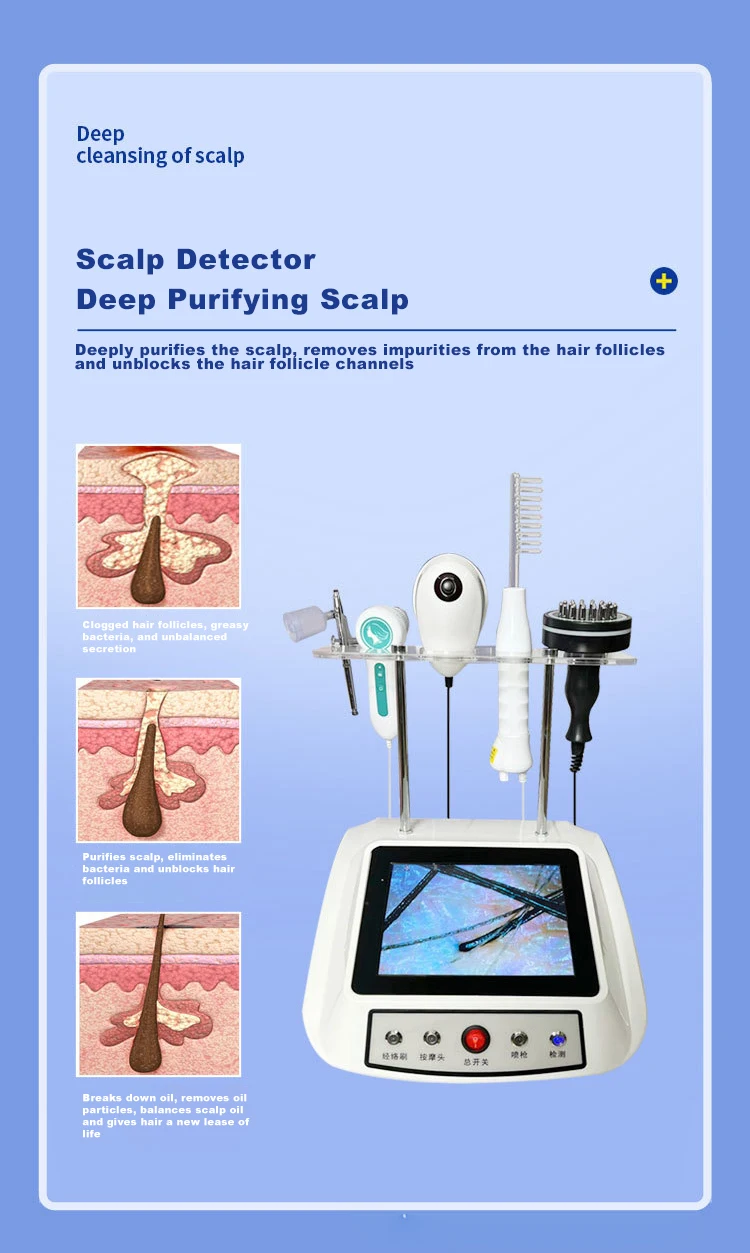 Top Hair Scalp Care Scalp Analyzer Machine promote Hair Growth Spry Gun High Frequency Massage Comb Hot Therapy For Home Use