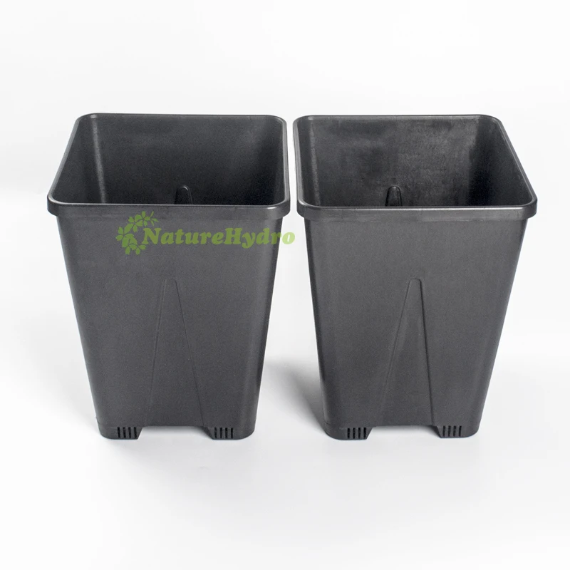2 Gallon Black Square Plastic Nursery Grow Bucket Plant Pots For Sale