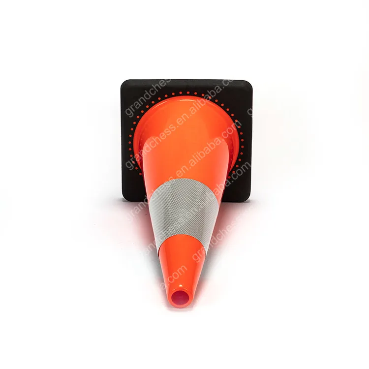 
36 inch 900mm High Fluorescent Orange Black Base PVC Road Traffic Cone 