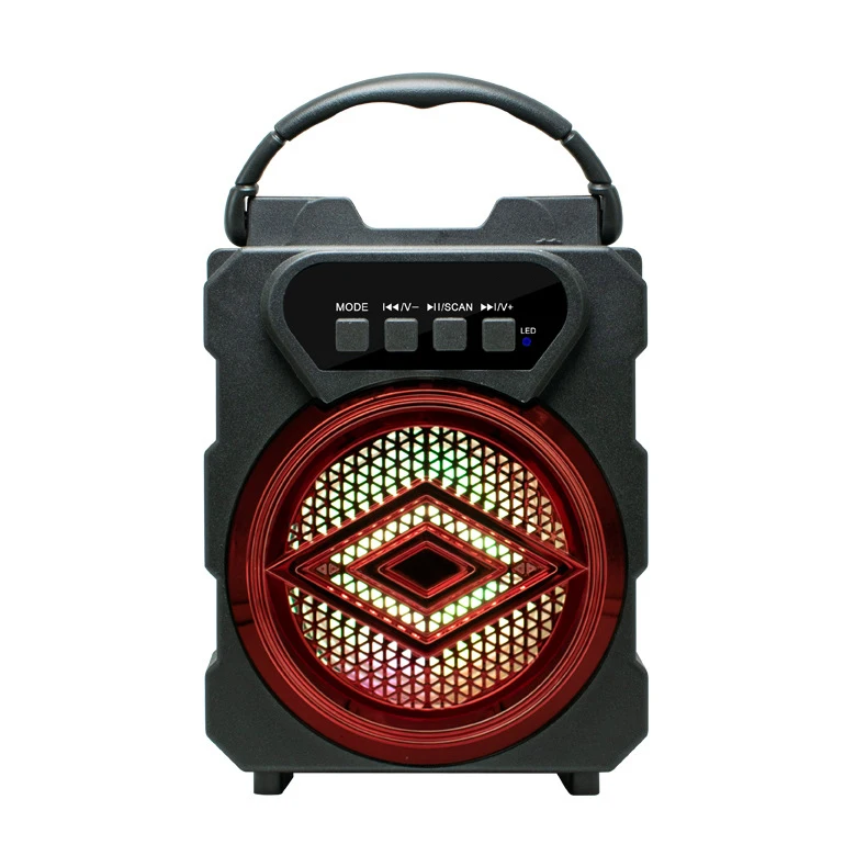 Outdoor Portable Music Player Bluetooth Speaker with Multi-Function of AUX / BT / TF Card / Handle / Phone Stand
