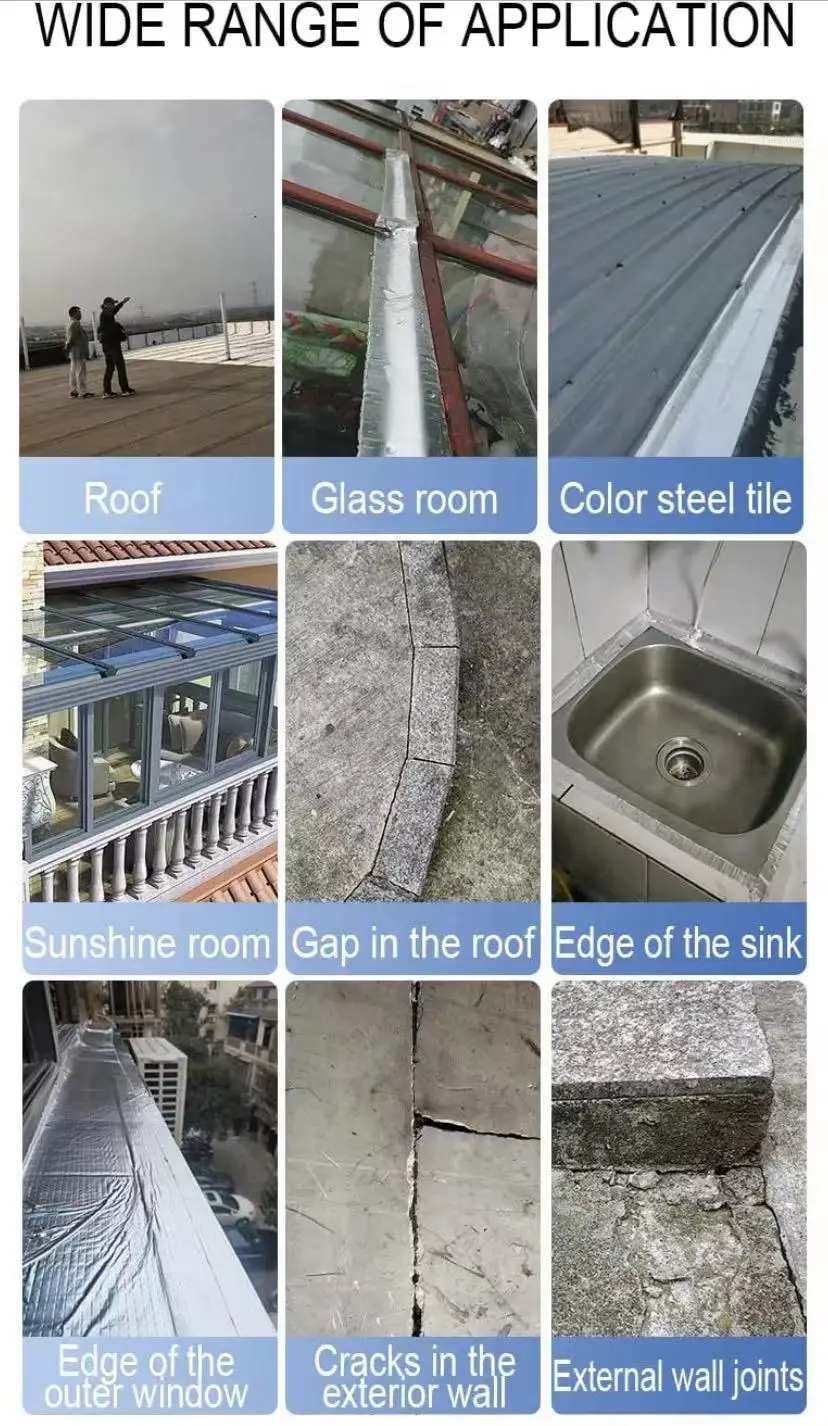 Factory Price Super Sticky Waterproof Self Adhesive Aluminium Foil Butyl Tape Roofing Rv Metal Roof Sealing Leak Repair