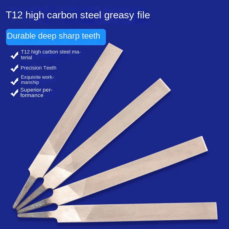Industrial Grade 6-12 Inch Hand File with Ultra-Fine Tooth T12 round Steel Oil Light Polishing File Head Plate and Fitter