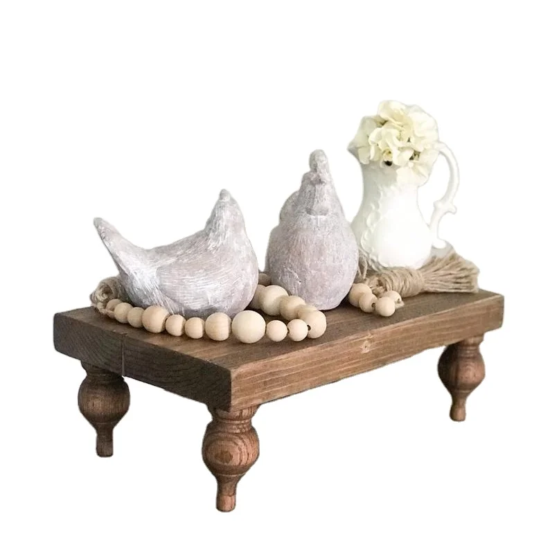 Декоративный деревянный поднос с ножками/деревенский Декор ручной работы/подставка для фермерского дома