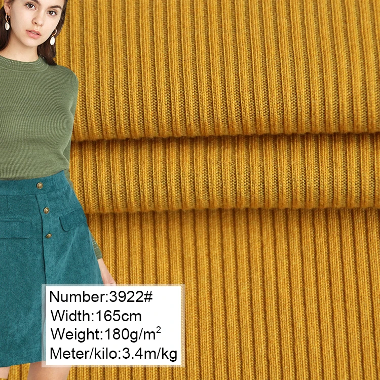 3922# 75%polyester  25%rayon  ,2*2 knitted  rib fabric for the pullover and t-shirt