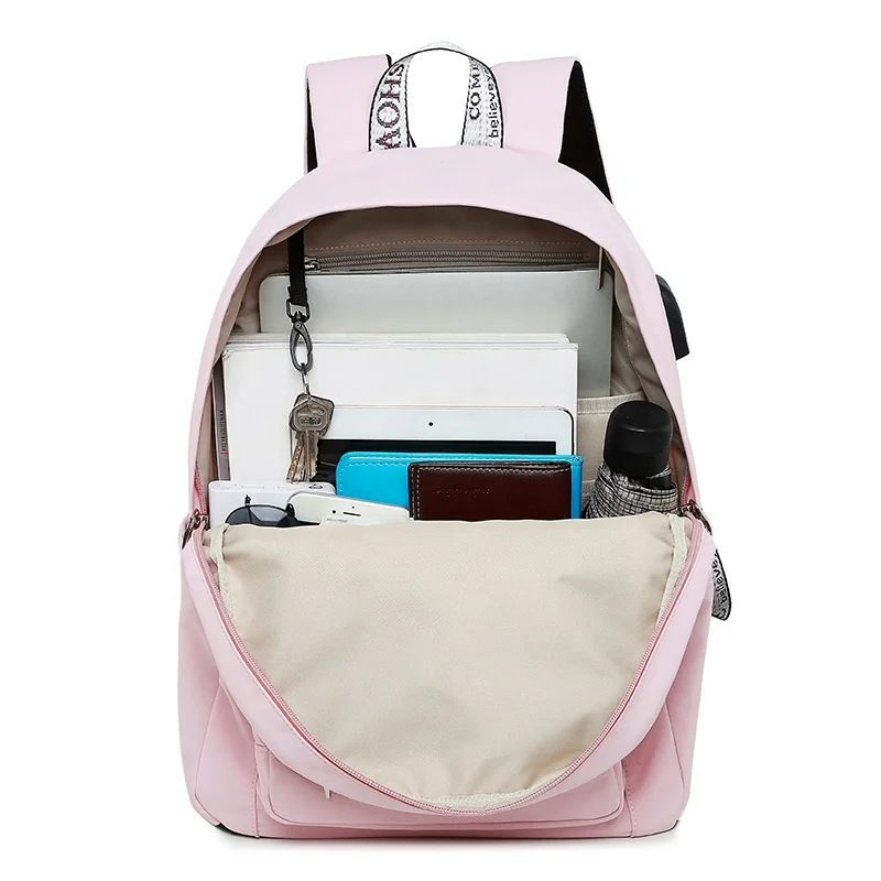 Hip Hop Black color Eco canvas school backpack Bags for Teenage Girls and boys