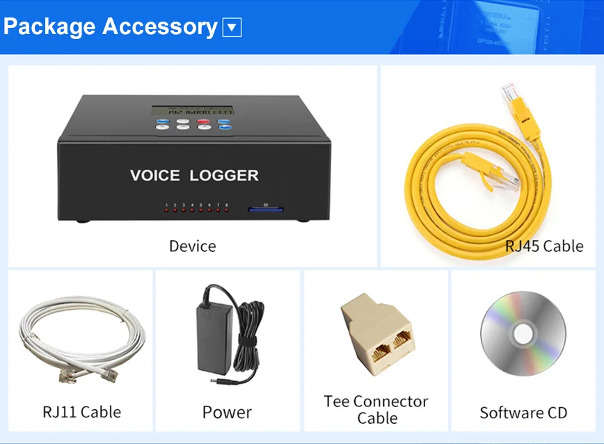 4CH Linux Network Voice Logger with SD card, Standalone Customized Voice Recorder for Landline Phone | Call Center with SDK/API