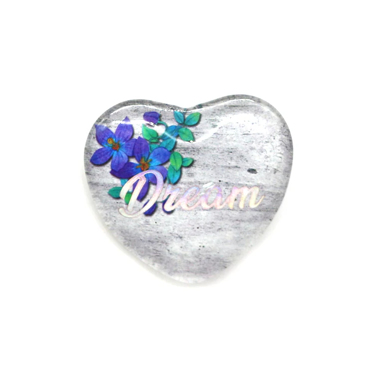 Customized creative high quality  Heart Shaped Crystal Glass Gift Cute Souvenir Fridge Magnet For Home Decor