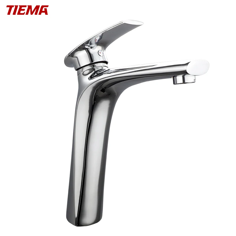 TIEMA Long Neck Modern Luxury Mixers Taps Brass Basin Faucets For Bathroom