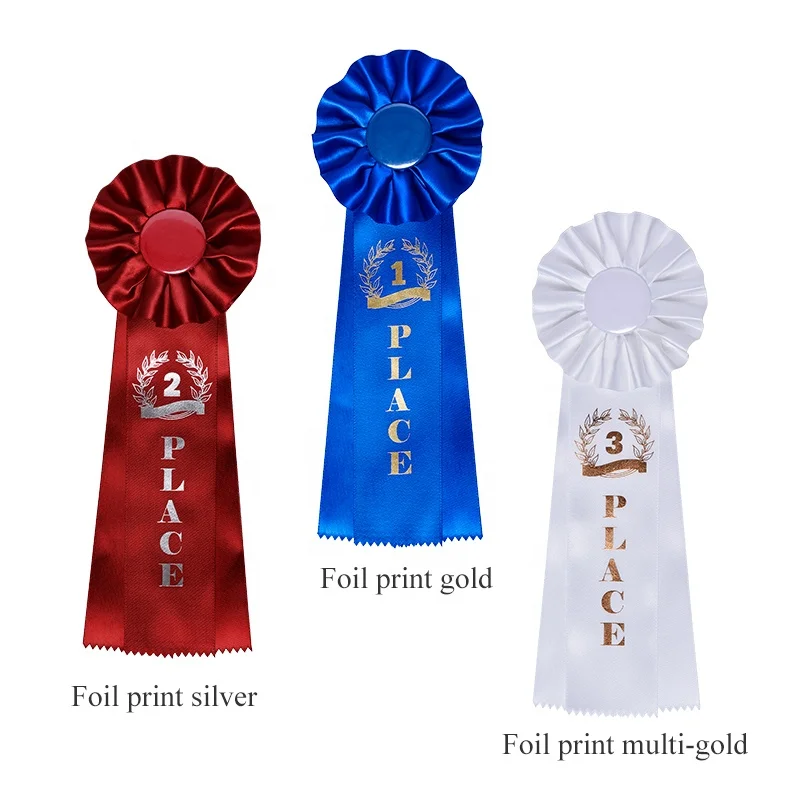 Yama factory wholesale ribbon award album personalize custom chess ribbons award badge with pin for game