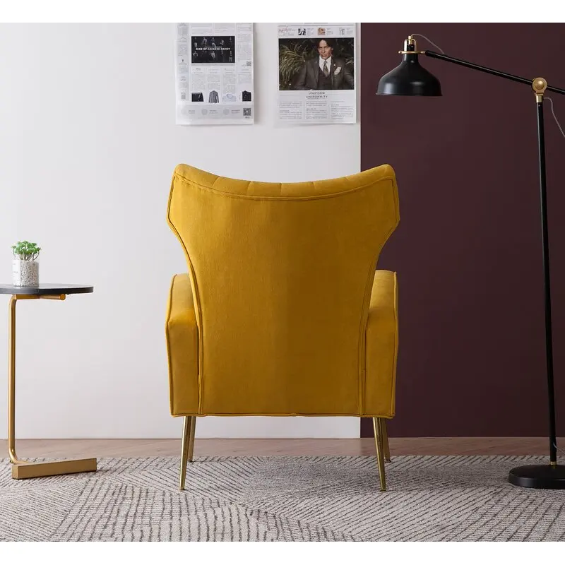  Современный бархатный стул Lauretta Wingback из блестящей ткани с высокой спинкой кресло для отдыха