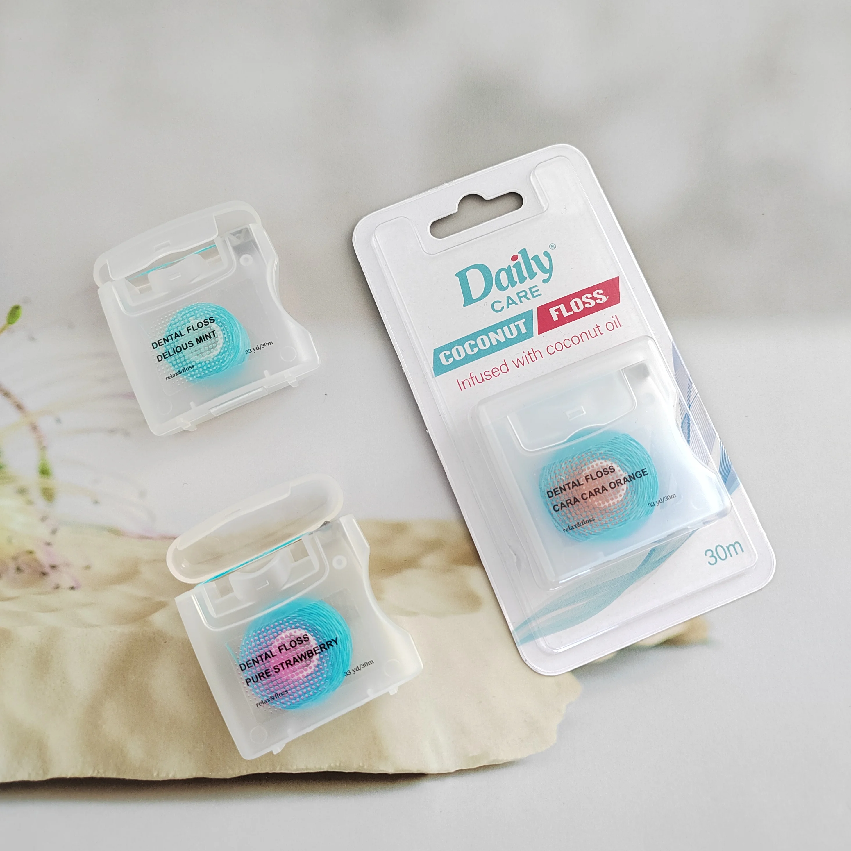 Daily Care Hot Sale COCO Soft PE Dental Floss Coconut Mint Strawberry Orange Bamboo Nylon Floss For Teeth Cleaning