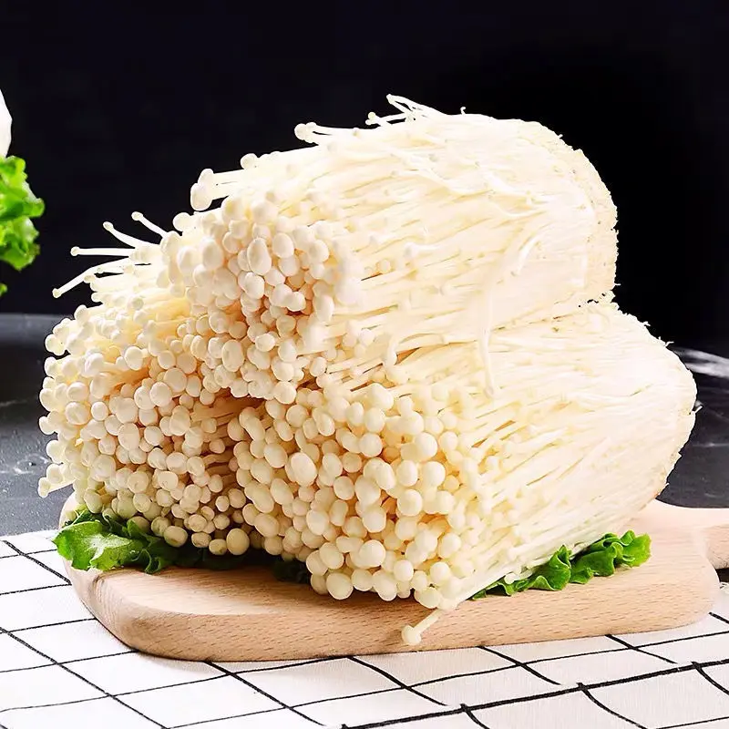 China Finc Fresh Enoki Mushroom Factory Production Large-scale Cultivation High-quality Mushrooms