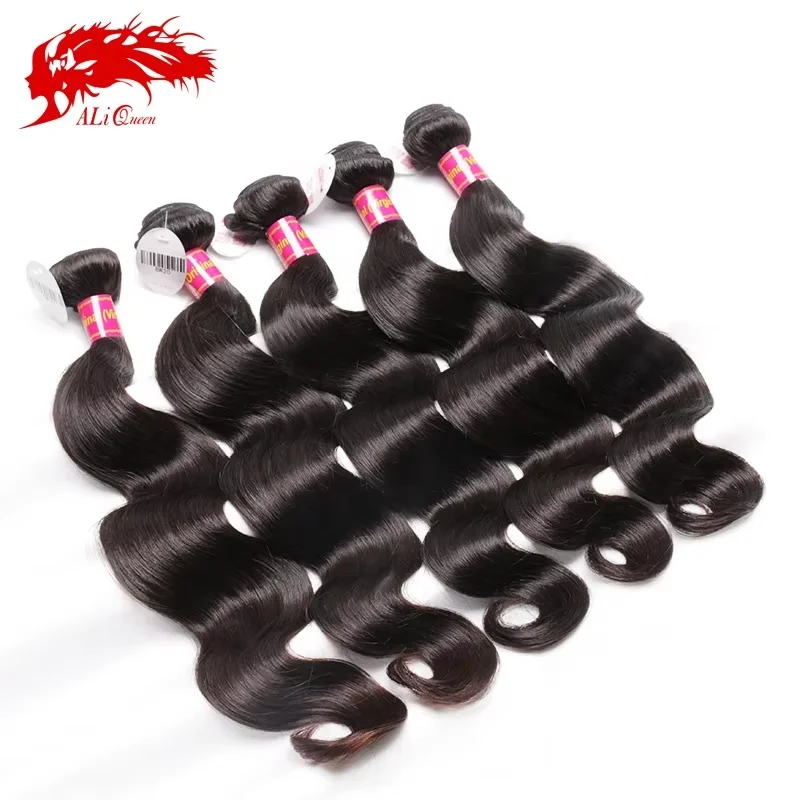 Ali queen factory price 100% Raw Virgin brazilian straight Bundle Weave human hair brands
