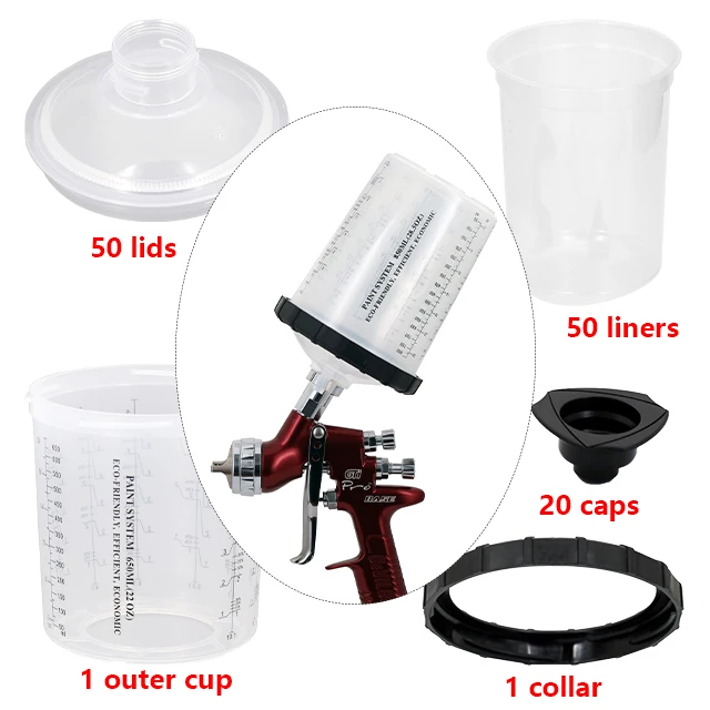 Factory Wholesale Spray Gun Paint Cups 650ml 125mic