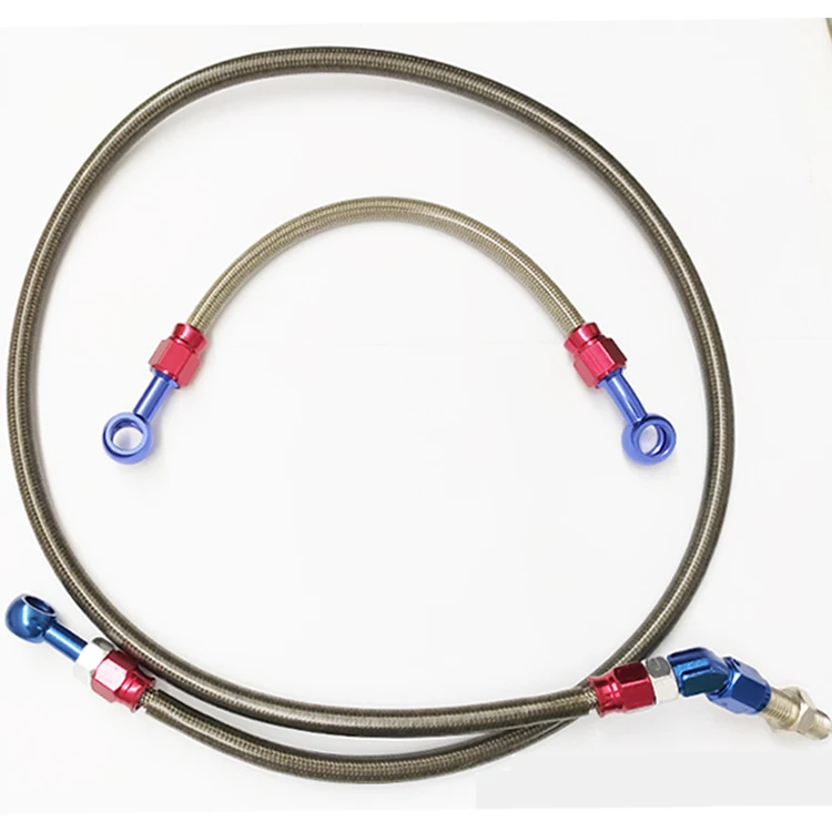 AN3 3.2mm 7.5mm Performance Motorcycle stainless braided Brake Lines hose tube kits with aluminum banjos red blue black (1600236973379)