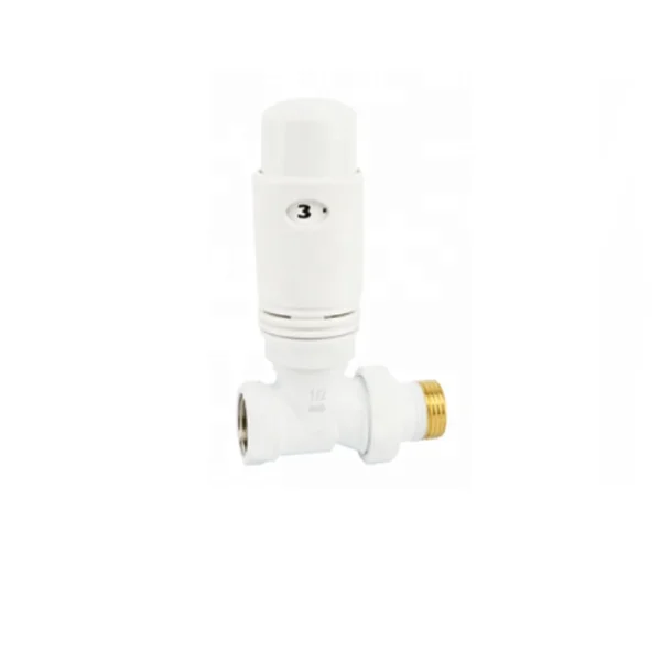 Europe type 15mmx1/2'Angle Thermostatic Radiator Valve with Black Finishing color