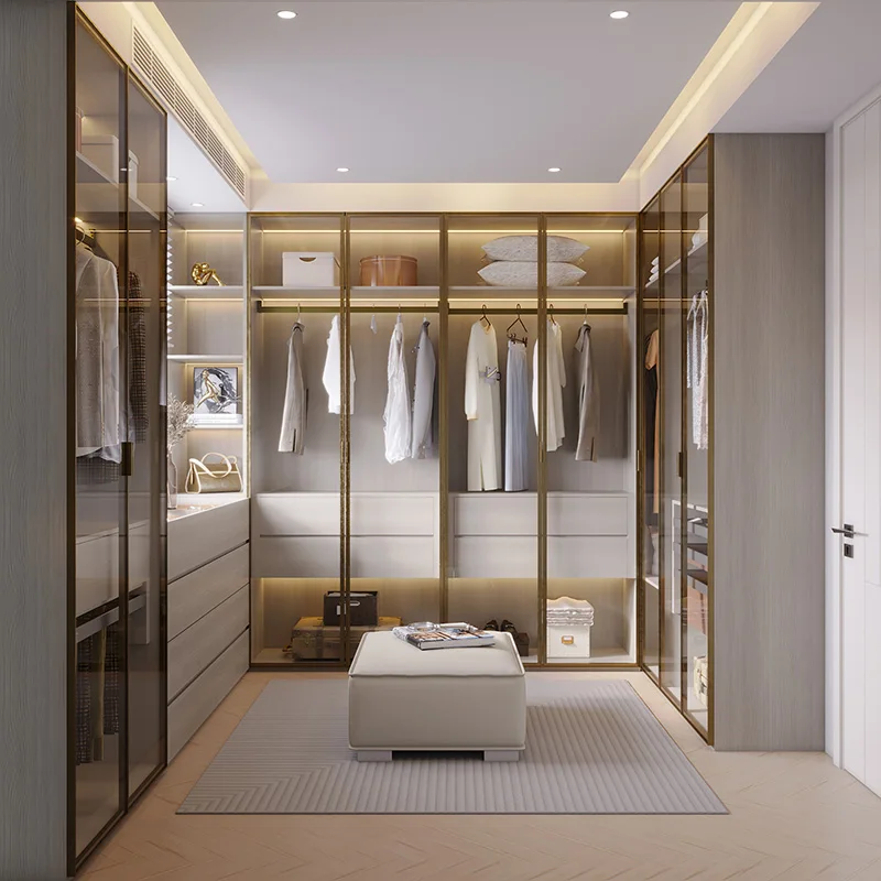 Hotel design picture room cabinet space saver wood shaker door bedroom wardrobe